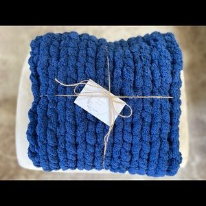 Navy Chunky Knit Baby Blanket